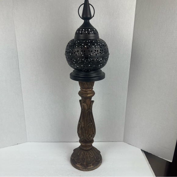 Bohemian vibe 2-pc set of candle holder & lantern - Picture 2 of 12